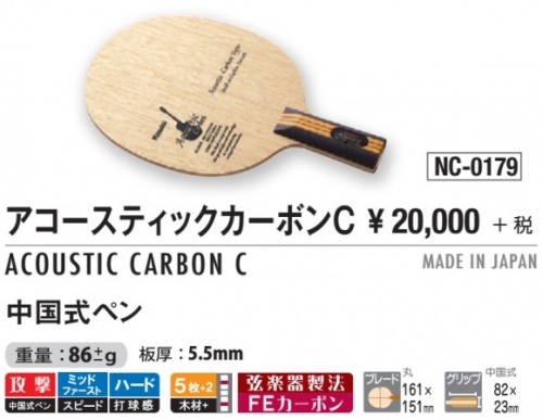 Penholder Blade - Acoustic Carbon C