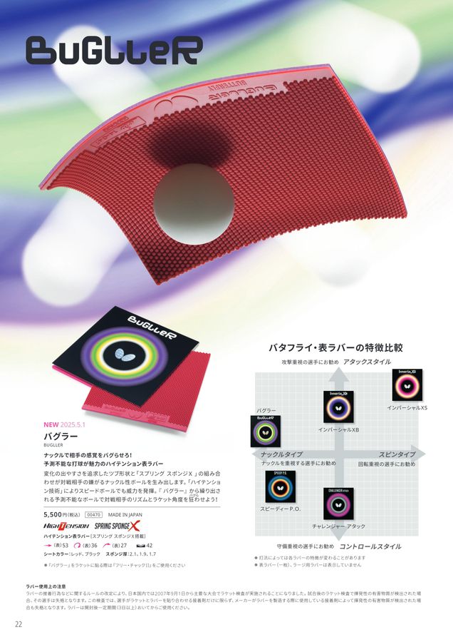 バタフライ 卓球 2025 カタログ p022