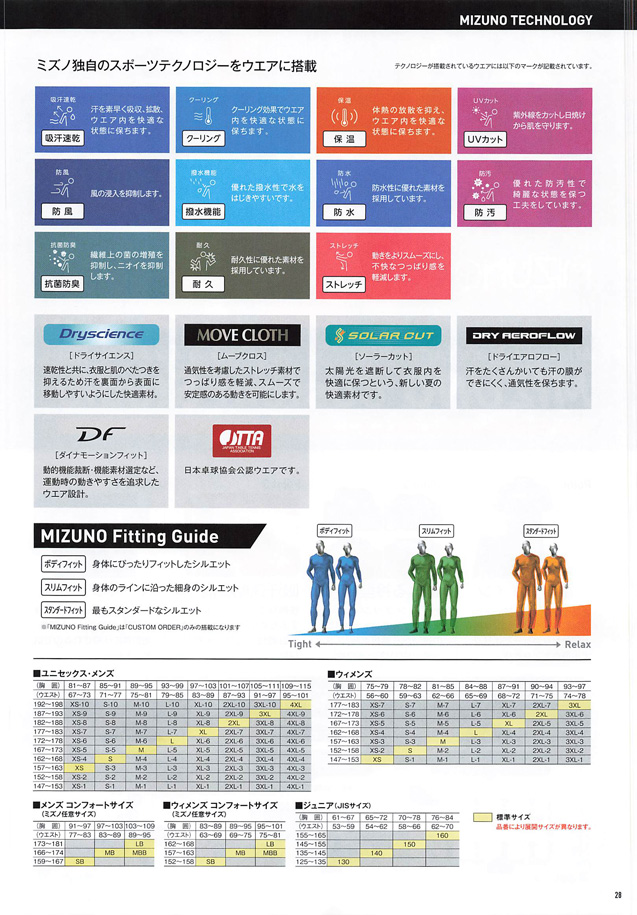 MIZUNO 2023 Table Tennis Catalog P028