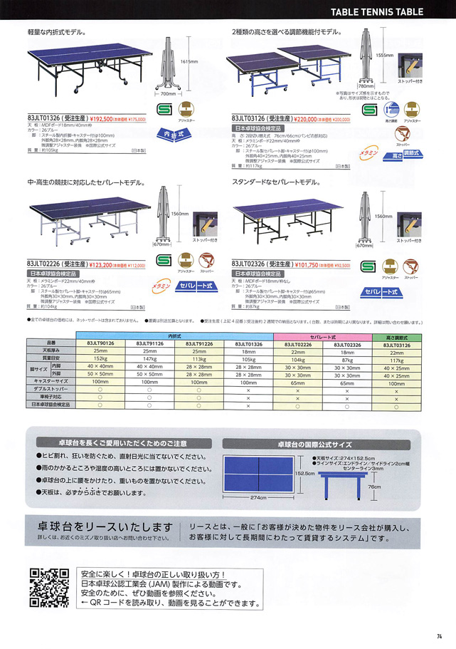 MIZUNO 2023 Table Tennis Catalog P074