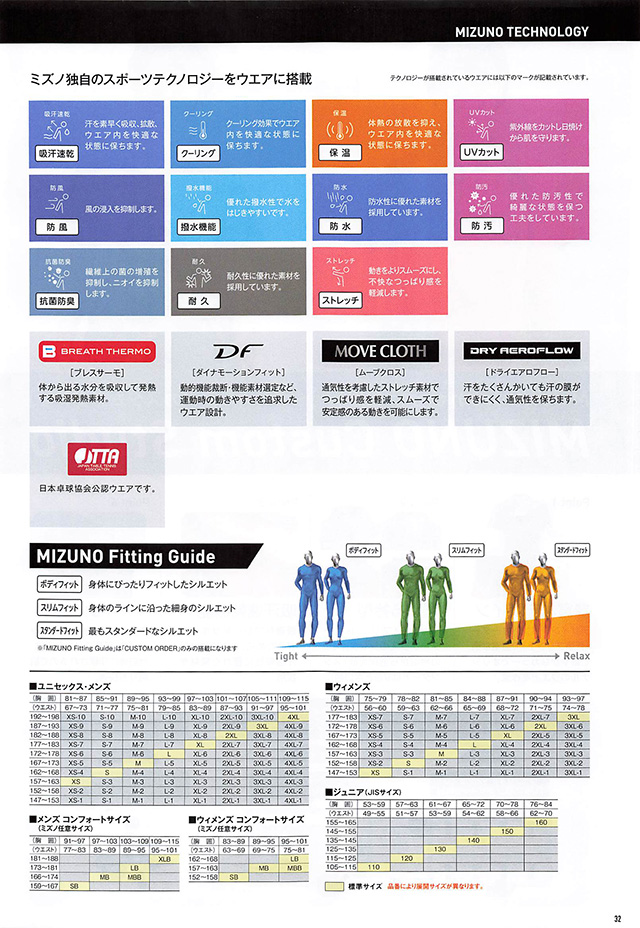 MIZUNO 2024 Table Tennis Catalog P032