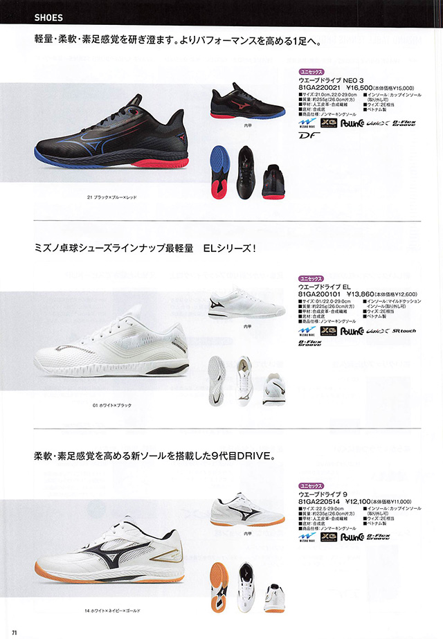 MIZUNO 2024 Table Tennis Catalog P071