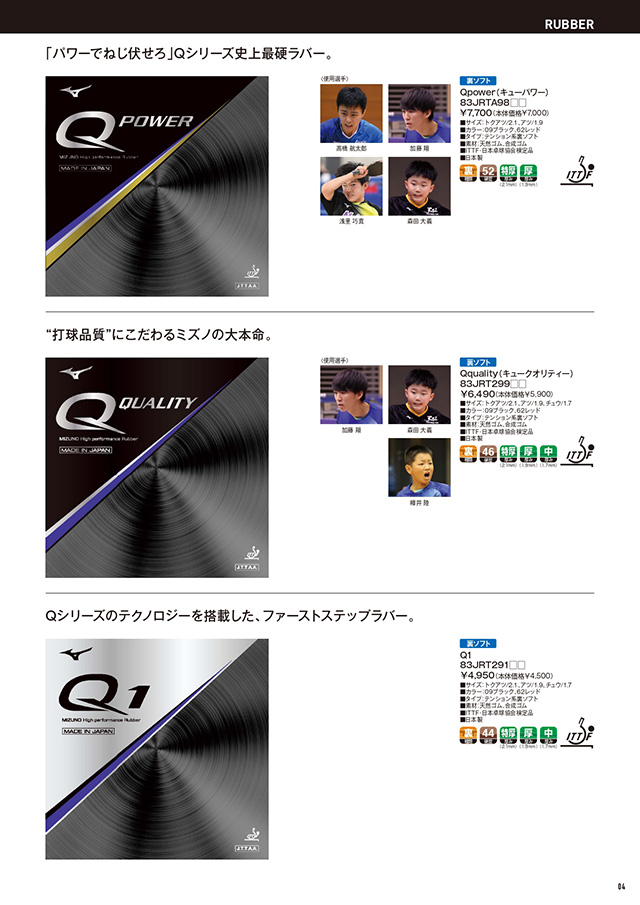 ミズノ 卓球 2025 カタログ P004
