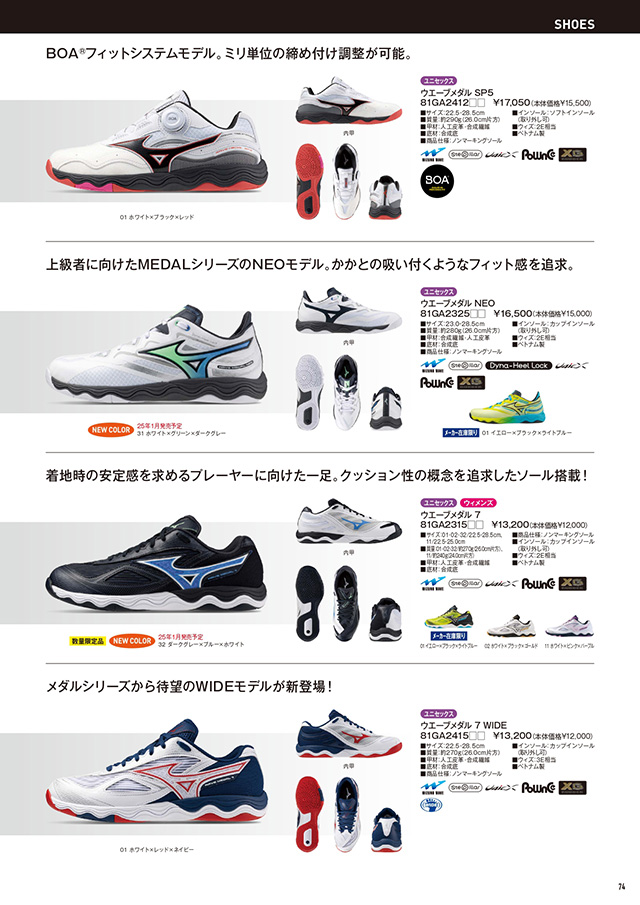 ミズノ 卓球 2025 カタログ P074