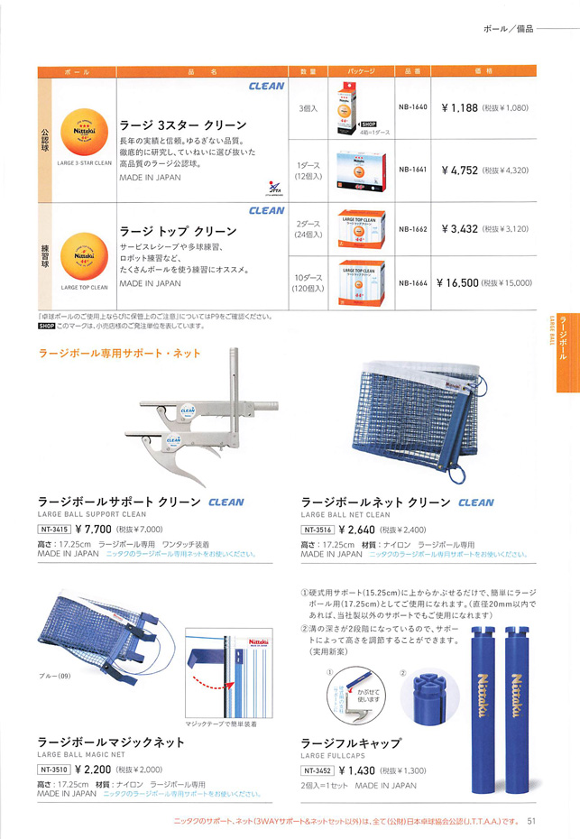 Nittaku 2024春夏 卓球カタログp051