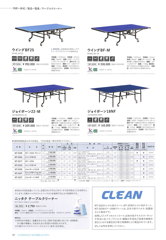 Nittaku 2024春夏 卓球カタログp088
