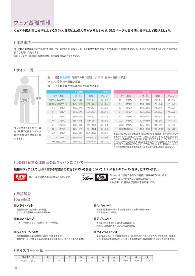 Nittaku 2025春夏 卓球カタログp098