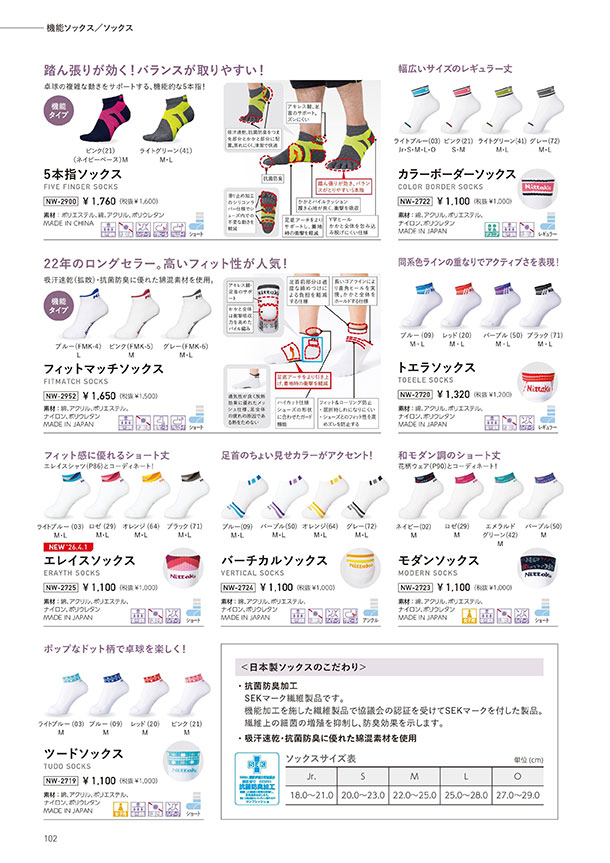 Nittaku 2026春夏 卓球カタログP102
