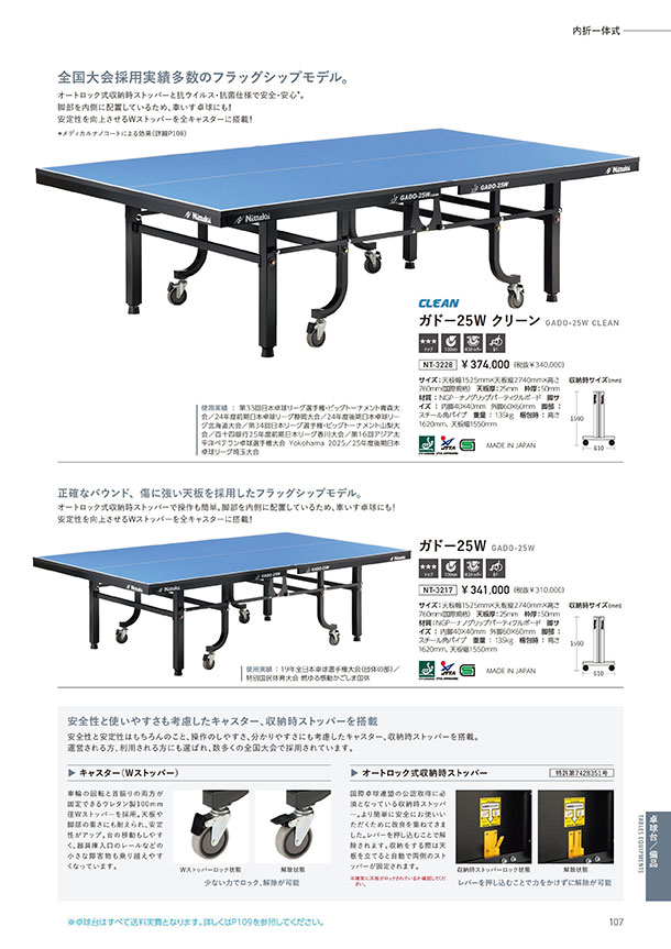 Nittaku 2026春夏 卓球カタログP107