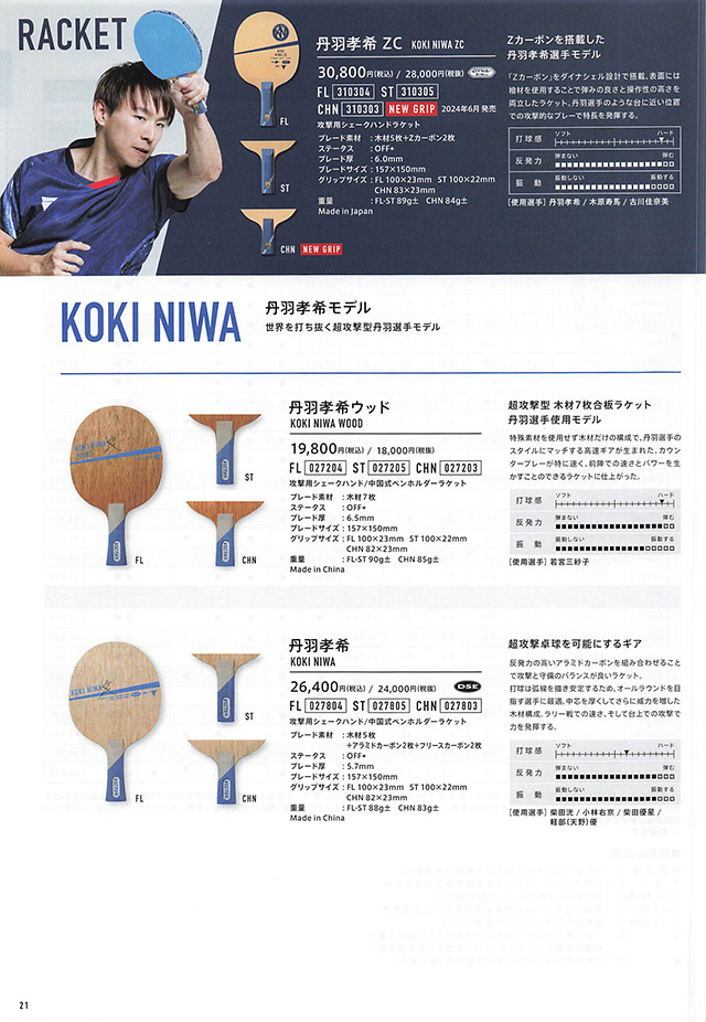 VICTAS 2024 卓球 Catalog P021