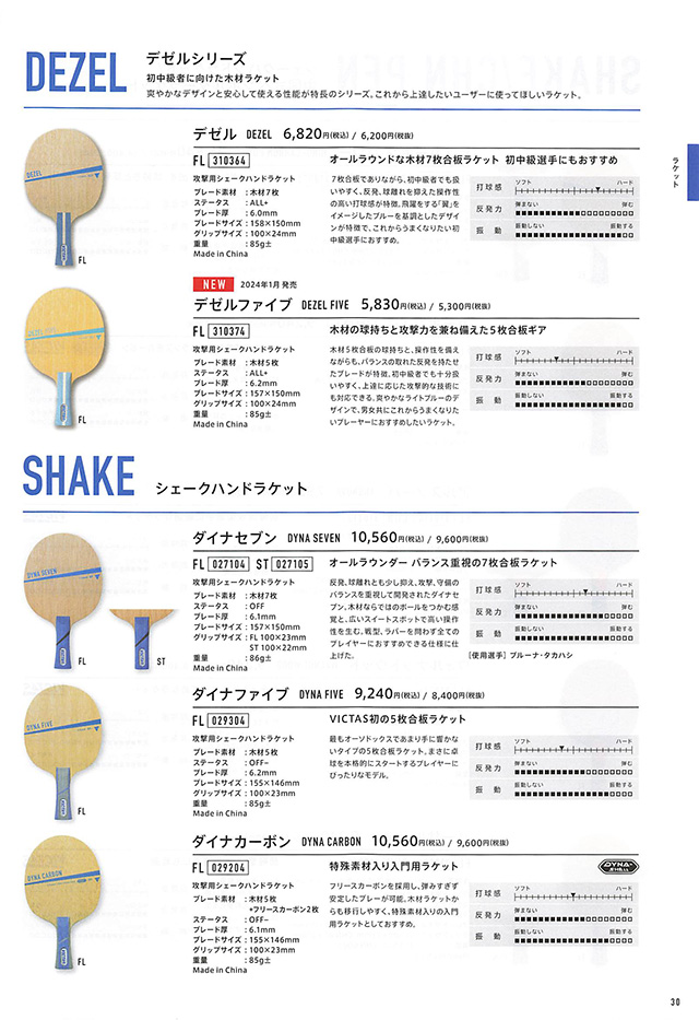 VICTAS 2024 卓球 Catalog P030