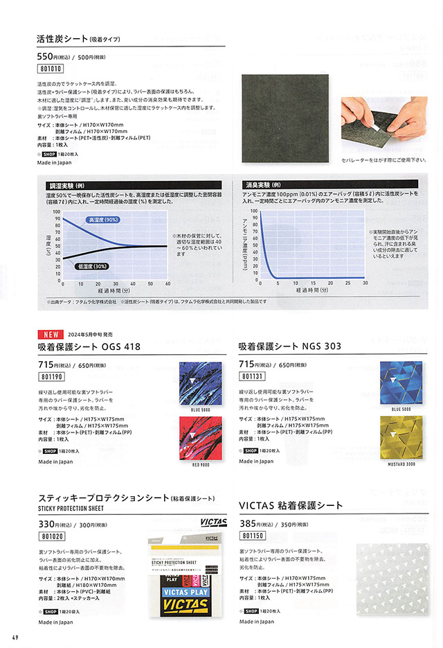 VICTAS 2024 卓球 Catalog P049