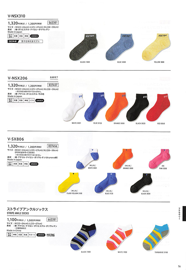 VICTAS 2024 卓球 Catalog P076