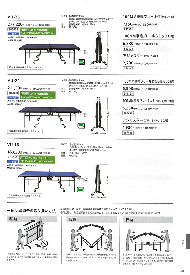 VICTAS 2024 卓球 Catalog P080