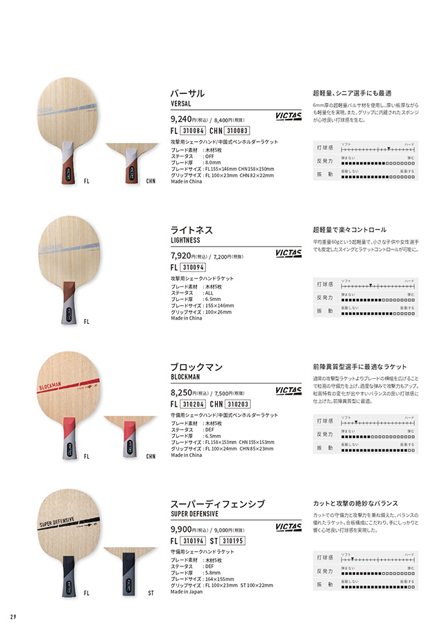 VICTAS 2026 table tennis catalog P029