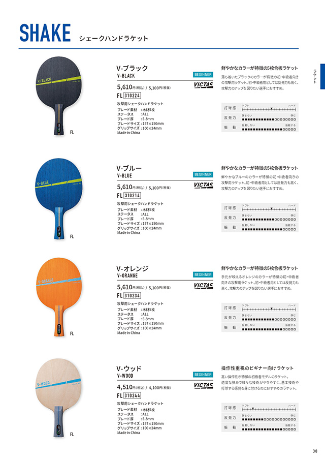 VICTAS 2026 table tennis catalog P030