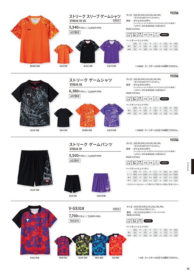 VICTAS 2026 table tennis catalog P058