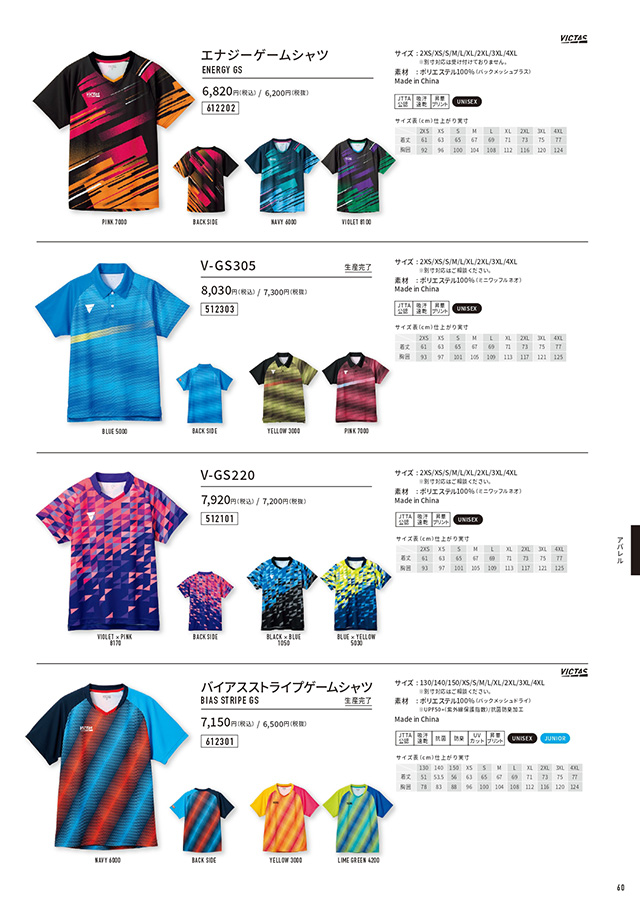 VICTAS 2026 table tennis catalog P060