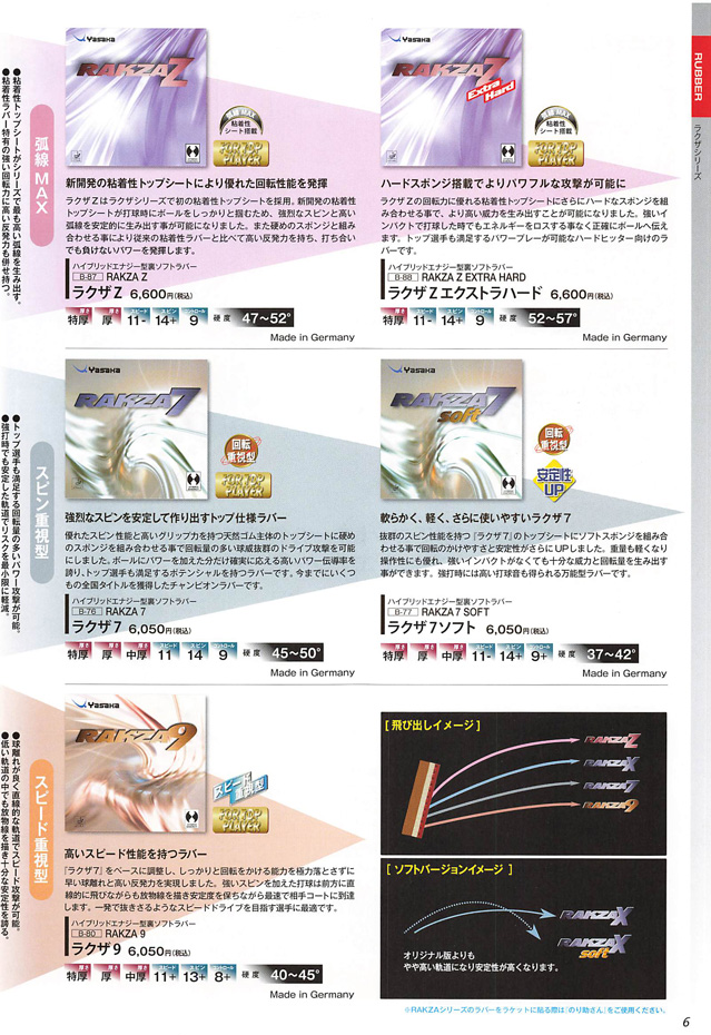 ヤサカ 卓球 2024 カタログ p006