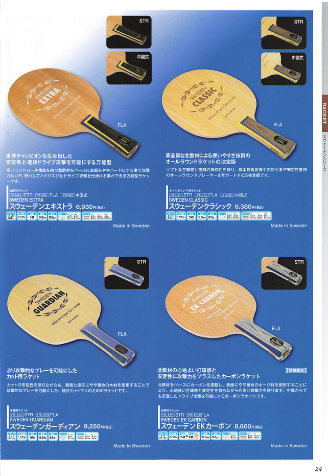 Yasaka 2024 Table Tennis Catalog P024